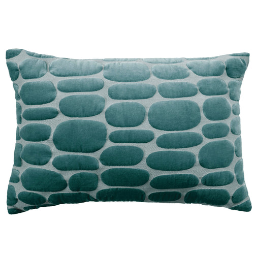 Additions Boulder Embroidered Feather Cushion in Ocean