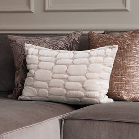 Additions Boulder Embroidered Feather Cushion in Quartz