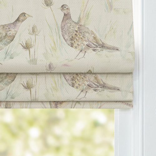 Animal Cream M2M - Bowmont Printed Linen Made to Measure Roman Blinds Pheasant Voyage Maison