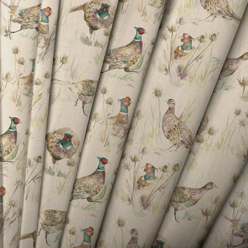 Animal Cream M2M - Bowmont Printed Linen Made to Measure Roman Blinds Pheasant Voyage Maison