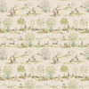 Boxing Hares Printed Linen Fabric (By The Metre) Natural