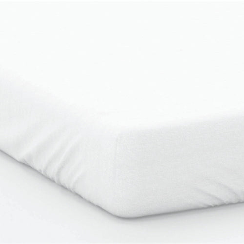White Bedding - 200 Thread Count Cotton Percale Fitted Bed Sheet White miah.