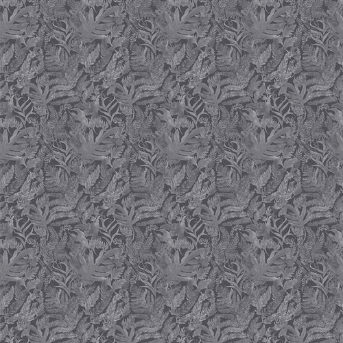Floral Grey Fabric - Bracken Printed Cotton Fabric (By The Metre) Aster Voyage Maison