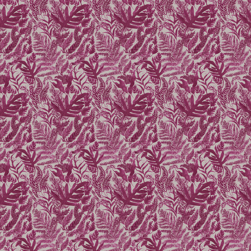 Floral Purple Fabric - Bracken Printed Cotton Fabric (By The Metre) Berry Voyage Maison