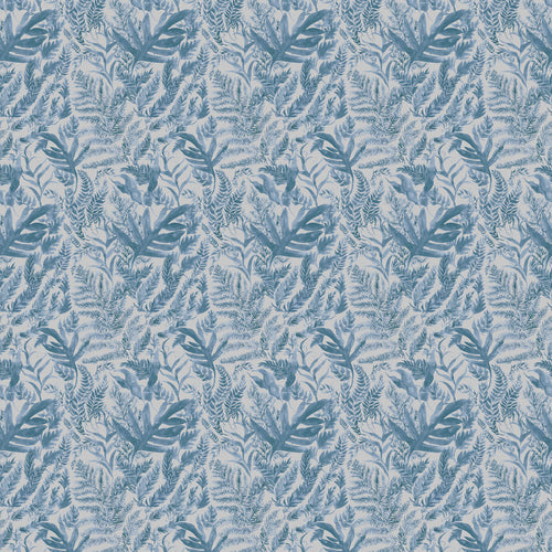 Floral Blue Fabric - Bracken Printed Cotton Fabric (By The Metre) Breeze Voyage Maison