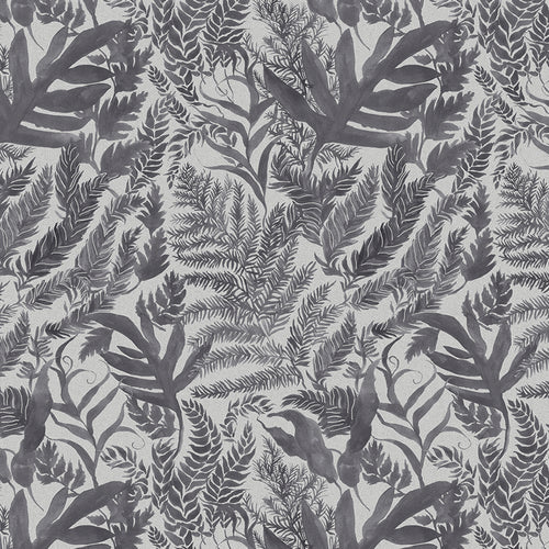 Floral Grey Fabric - Bracken Printed Cotton Fabric (By The Metre) Crescent Voyage Maison