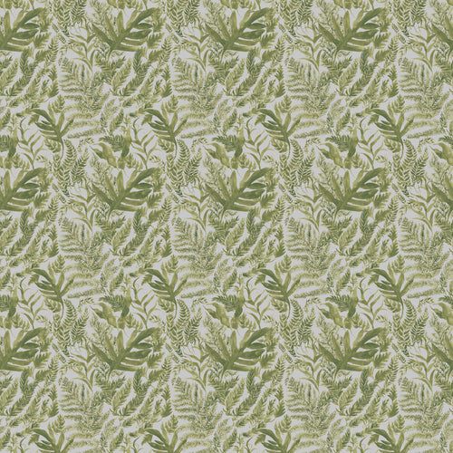 Floral Green Fabric - Bracken Printed Cotton Fabric (By The Metre) Dove Voyage Maison