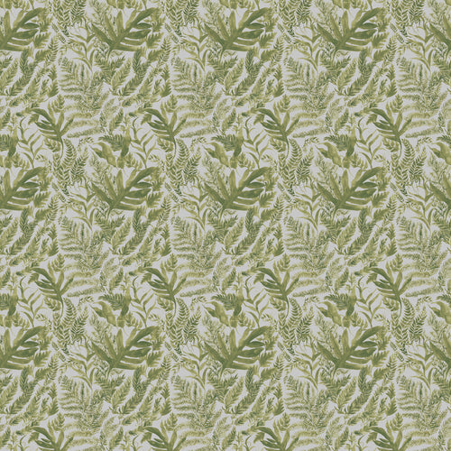 Fauna Green Fabric - Bracken Printed Cotton Fabric Dove Voyage Maison