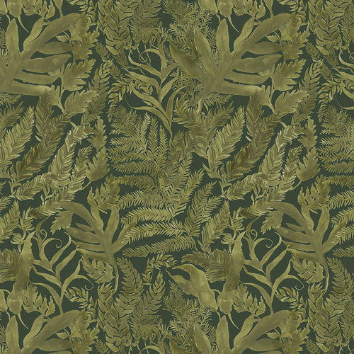 Floral Green Fabric - Bracken Printed Cotton Fabric (By The Metre) Eden Voyage Maison