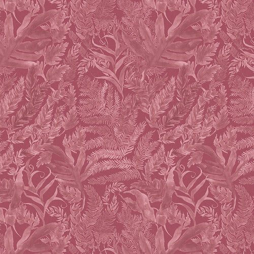 Fauna Pink Fabric - Bracken Printed Cotton Fabric Fuchsia Voyage Maison