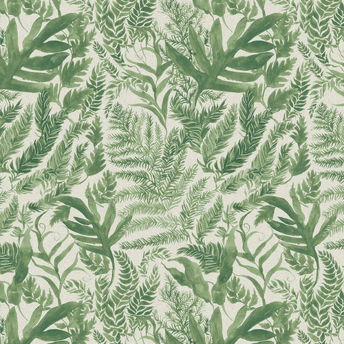 Floral Green Fabric - Bracken Printed Cotton Fabric (By The Metre) Isla Voyage Maison