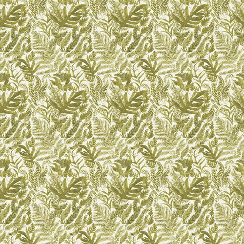 Floral Green Fabric - Bracken Printed Cotton Fabric (By The Metre) Moss Voyage Maison