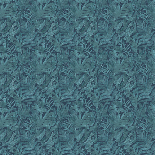 Floral Blue Fabric - Bracken Printed Cotton Fabric (By The Metre) Ocean Voyage Maison