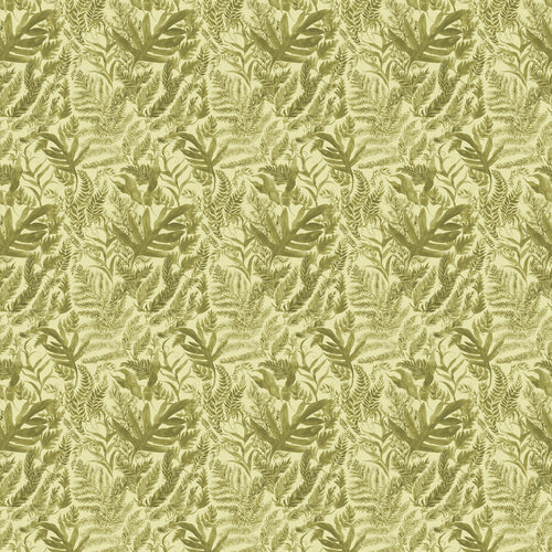 Floral Green Fabric - Bracken Printed Cotton Fabric (By The Metre) Pear Voyage Maison
