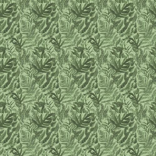 Floral Green Fabric - Bracken Printed Cotton Fabric (By The Metre) Sage Voyage Maison