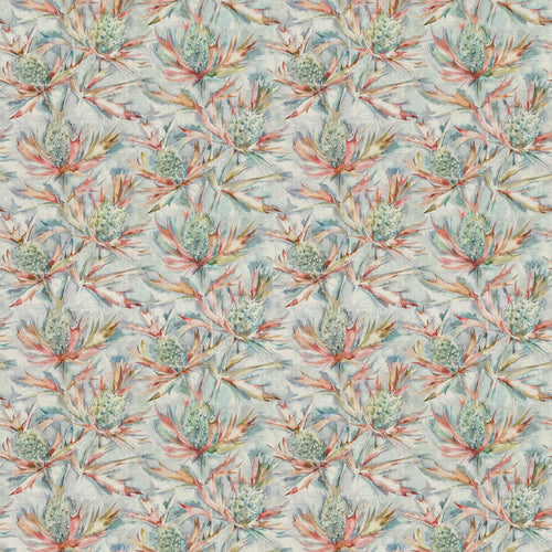 Floral Orange Fabric - Braithwaite Printed Cotton Fabric Russett Voyage Maison