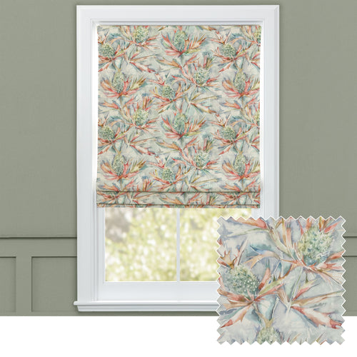 Floral Blue M2M - Braithwaite Printed Cotton Made to Measure Roman Blinds Russett Voyage Maison