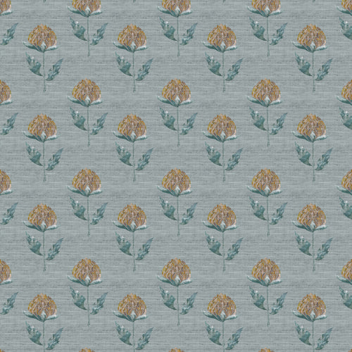 Floral Grey Fabric - Bram Printed Fabric (By The Metre) Sapphire Voyage Maison