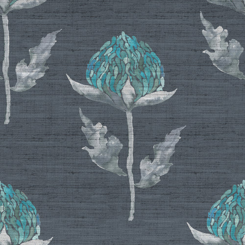 Floral Grey Fabric - Bram Printed Fabric (By The Metre) Storm Voyage Maison