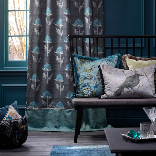 Floral Blue Fabric - Bram Printed Fabric Storm Voyage Maison