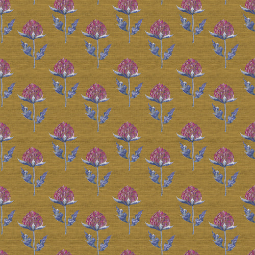 Floral Gold Wallpaper - Bram  1.4m Wide Width Wallpaper (By The Metre) Gold Voyage Maison