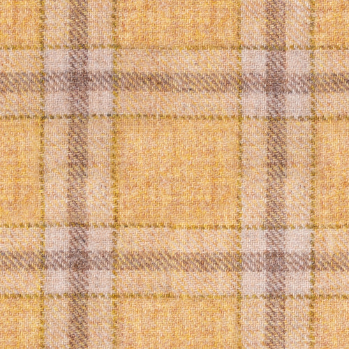Check Yellow Fabric - Bridgewater Woven Wool Fabric (By The Metre) Mustard Voyage Maison