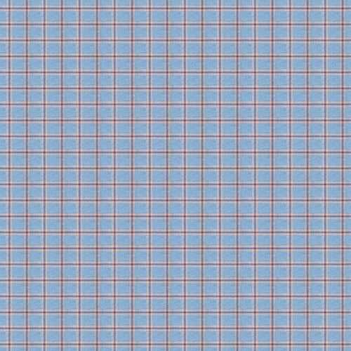 Check Blue Fabric - Bridgewater Woven Wool Fabric (By The Metre) Sky Voyage Maison