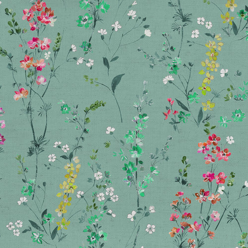 Samples - Briella Fine Lawn Printed Fabric Sample Swatch Verde Voyage Maison