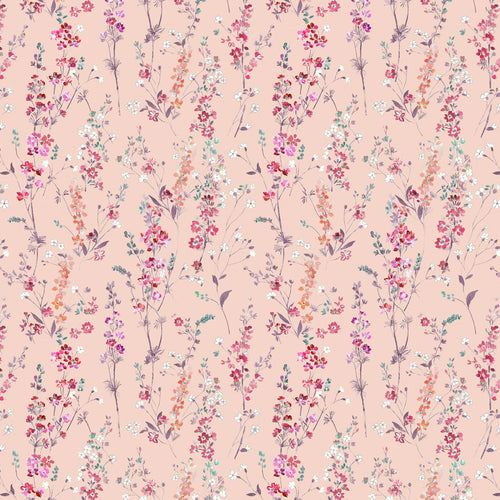 Floral Pink Fabric - Briella Printed Cotton Fabric (By The Metre) Blush Voyage Maison