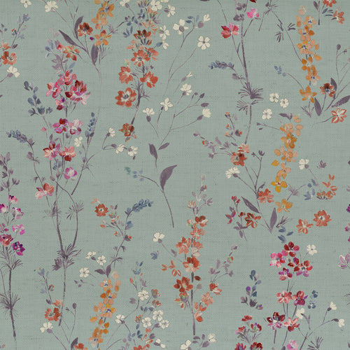 Floral Blue Fabric - Briella Printed Cotton Fabric (By The Metre) Cornflower Voyage Maison