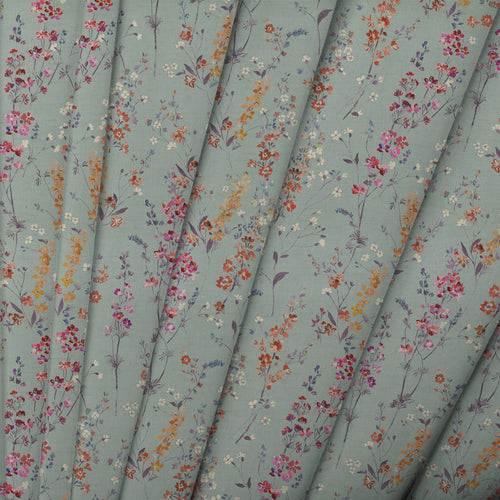 Floral Blue Fabric - Briella Printed Cotton Fabric (By The Metre) Cornflower Voyage Maison