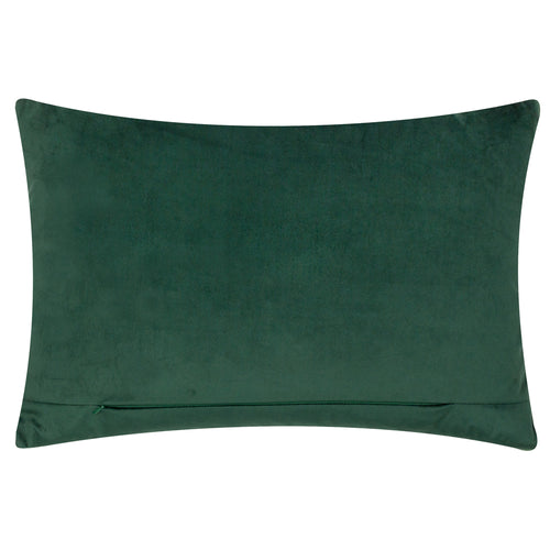 Animal Green Cushions - Brook Embroidered Velvet Feather Rich Filled Cushion Forest Green Morris & Co