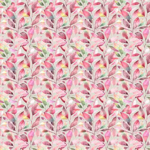 Floral Pink Fabric - Brympton Printed Cotton Fabric (By The Metre) Raspberry Voyage Maison