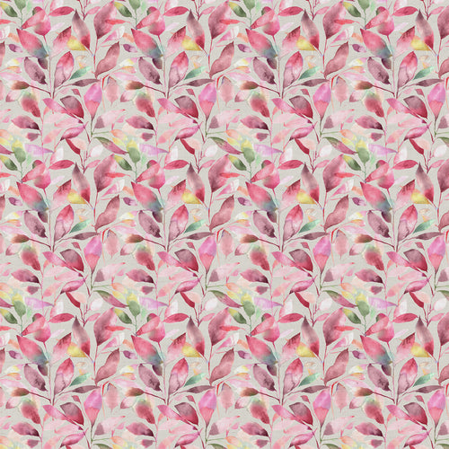 Floral Pink Fabric - Brympton Printed Cotton Fabric (By The Metre) Raspberry Voyage Maison