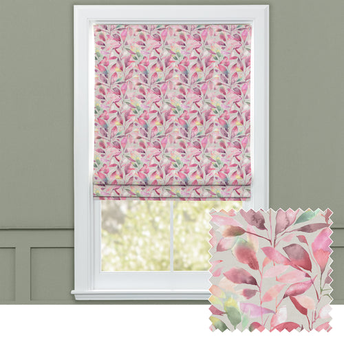 Floral Pink M2M - Brympton Printed Cotton Made to Measure Roman Blinds Raspberry Voyage Maison