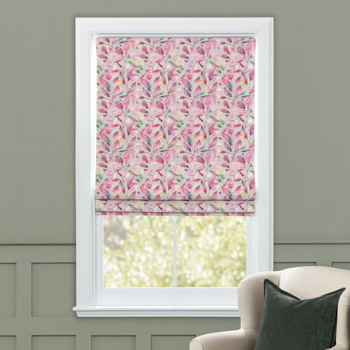 Floral Pink M2M - Brympton Printed Cotton Made to Measure Roman Blinds Raspberry Voyage Maison