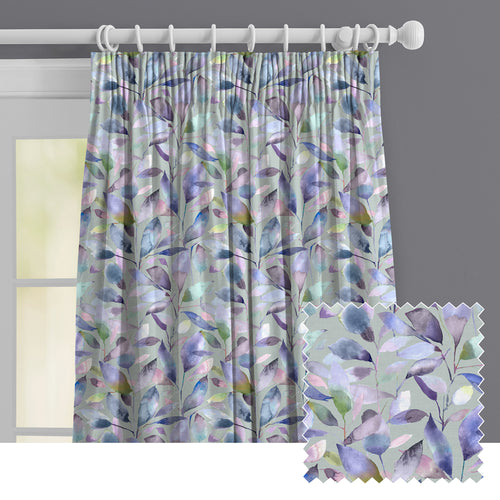 Floral Blue M2M - Brympton Printed Made to Measure Curtains Duck Egg Voyage Maison
