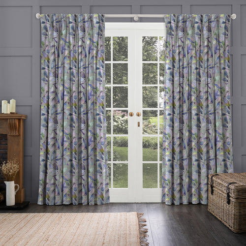 Floral Blue M2M - Brympton Printed Made to Measure Curtains Duck Egg Voyage Maison