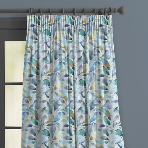 Floral Blue M2M - Brympton Printed Made to Measure Curtains Pacific Voyage Maison