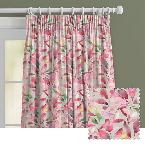 Floral Pink M2M - Brympton Printed Made to Measure Curtains Raspberry Voyage Maison