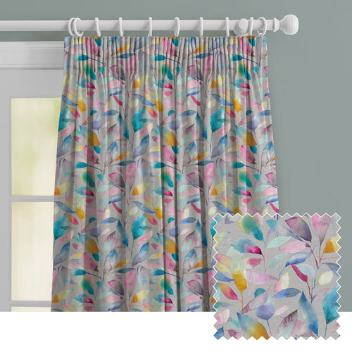 Floral Grey M2M - Brympton Printed Made to Measure Curtains Stone Voyage Maison
