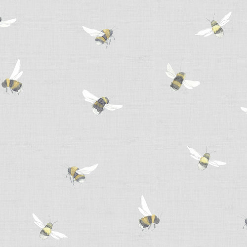 Animal Grey Wallpaper - Bumble Bee  1.4m Wide Width Wallpaper (By The Metre) Stone Voyage Maison