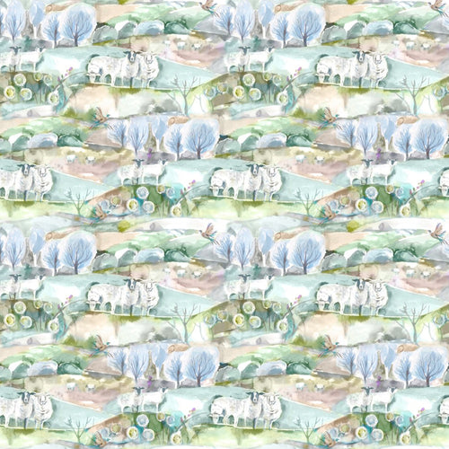 Animal Green Fabric - Buttermere Printed Cotton Fabric (By The Metre) Sage Voyage Maison
