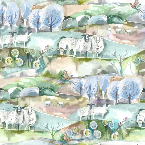 Animal Green M2M - Buttermere Printed Cotton Made to Measure Roman Blinds Sage Voyage Maison