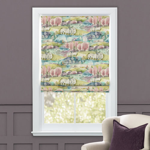 Animal Green M2M - Buttermere Printed Cotton Made to Measure Roman Blinds Sweetpea Voyage Maison