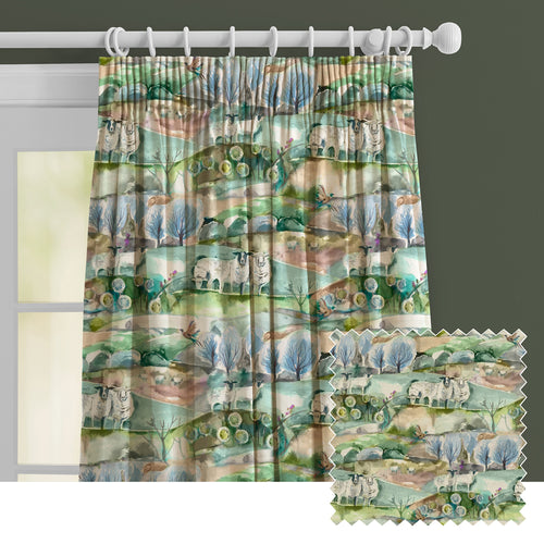 Animal Green M2M - Buttermere Printed Made to Measure Curtains Sage Voyage Maison