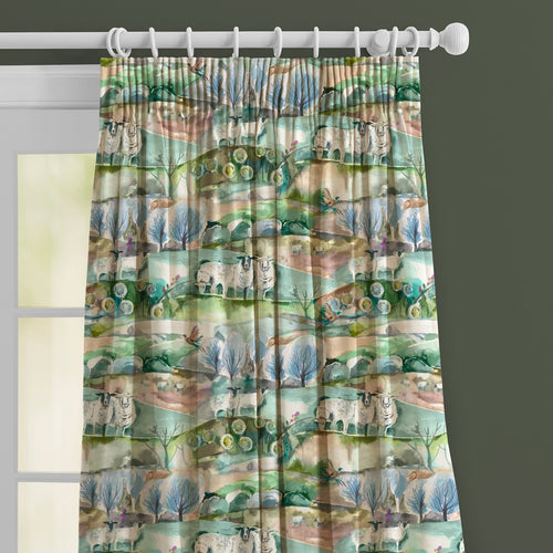 Animal Green M2M - Buttermere Printed Made to Measure Curtains Sage Voyage Maison