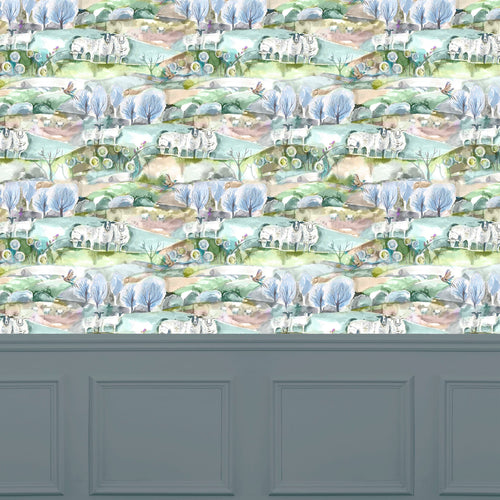 Animal Green Wallpaper - Buttermere  1.4m Wide Width Wallpaper (By The Metre) Sage Voyage Maison