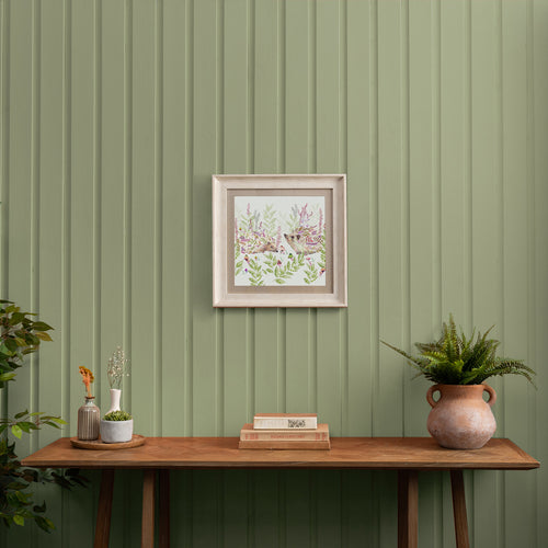 Animal Green Wall Art - Buttons & Ginger  Framed Print Birch/Ginger Linen Voyage Maison