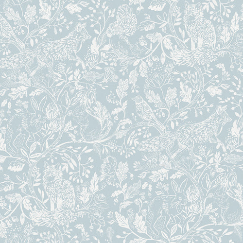 Animal Blue Wallpaper - Cademuir  1.4m Wide Width Wallpaper (By The Metre) Cornflower Voyage Maison